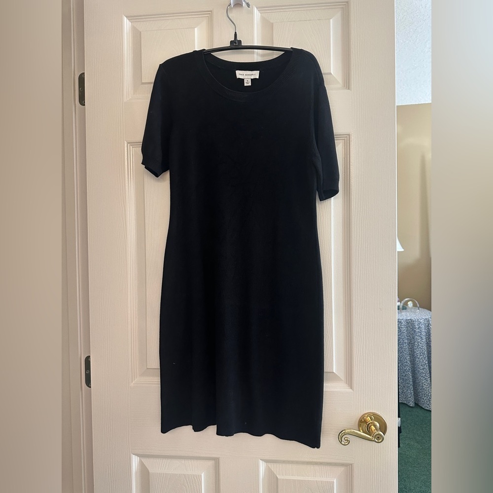 Free Assembly Black Shortsleeve Sweater Dress - Size Small